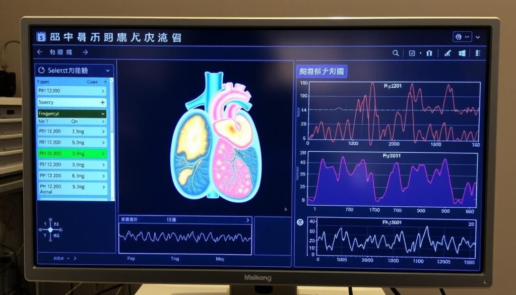 Maikong system's therapeutic module interface showing organ repair frequency selection