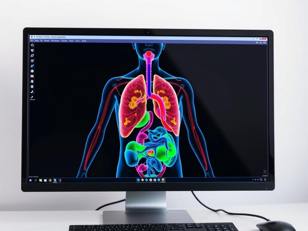 3D organ modeling visualization from Oberon NLS Biofeedback system showing detailed internal structures
