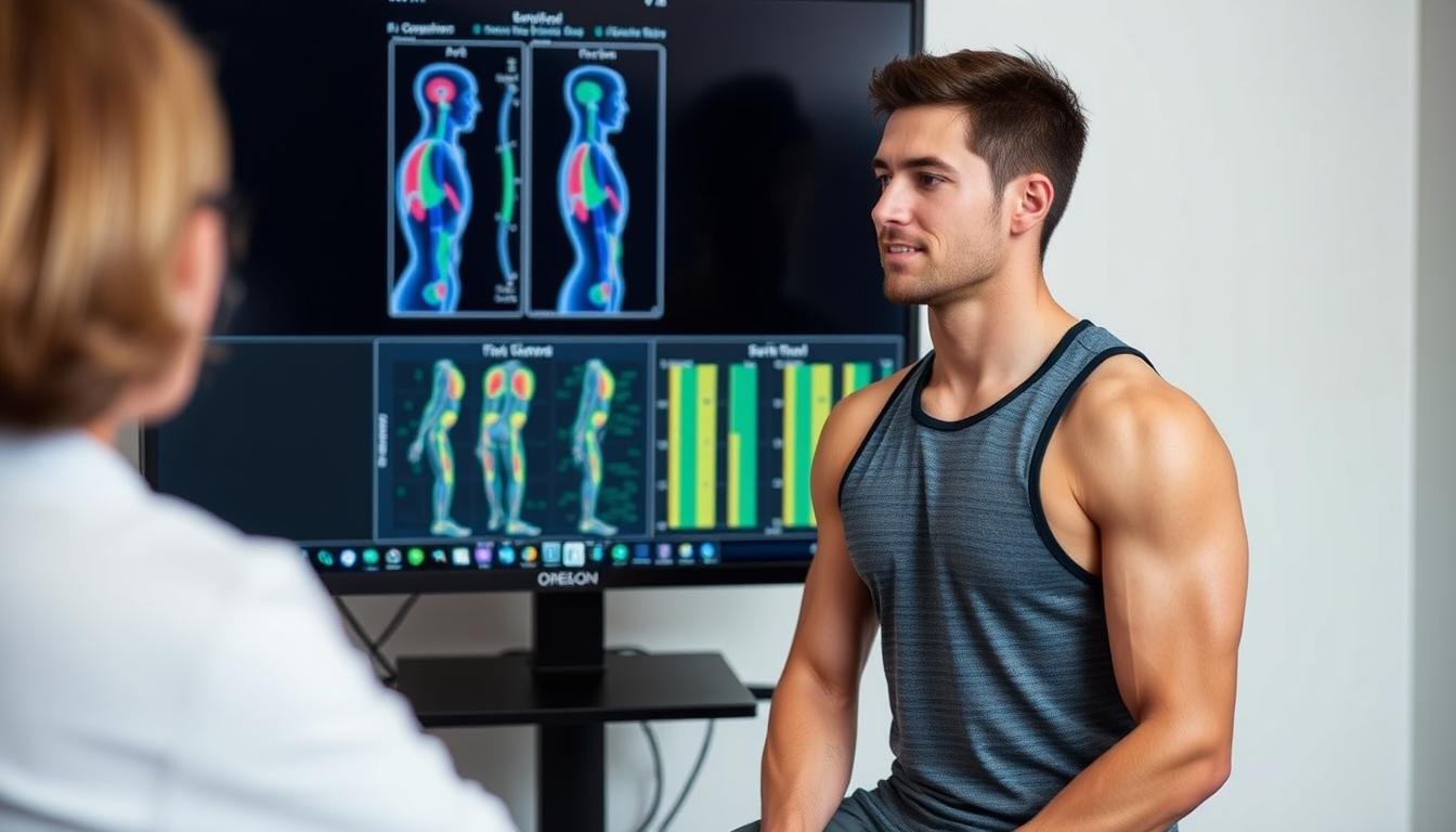 Athlete undergoing Oberon NLS assessment for performance optimization