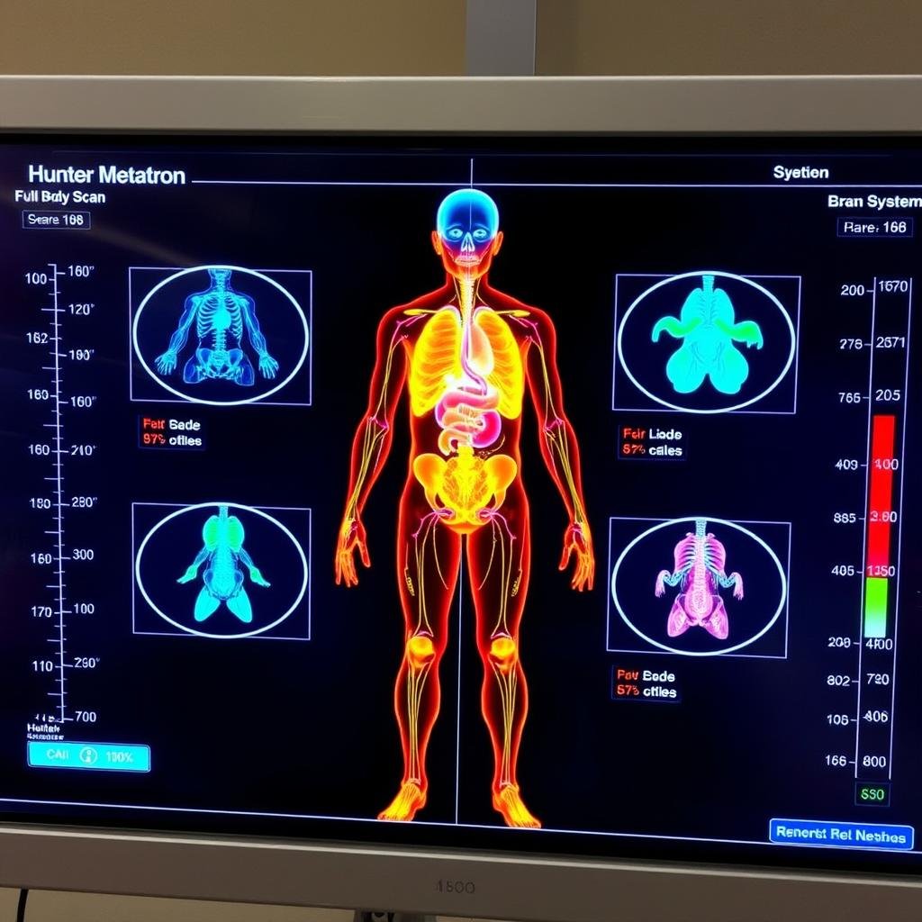 Full-body scan visualization from Hunter Metatron showing comprehensive health assessment