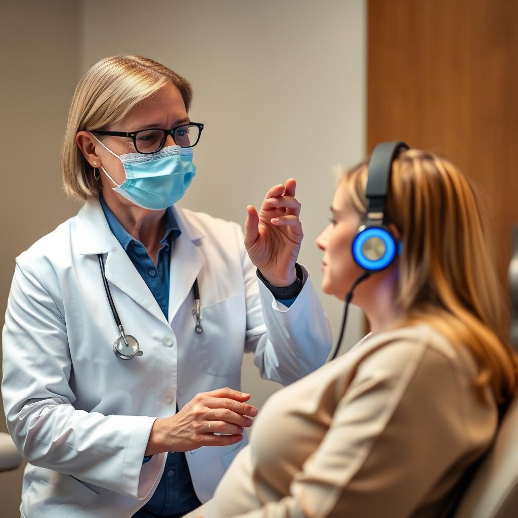 Healthcare practitioner using Hunter Metatron with a patient Healthcare practitioner using Hunter Metatron with a patient