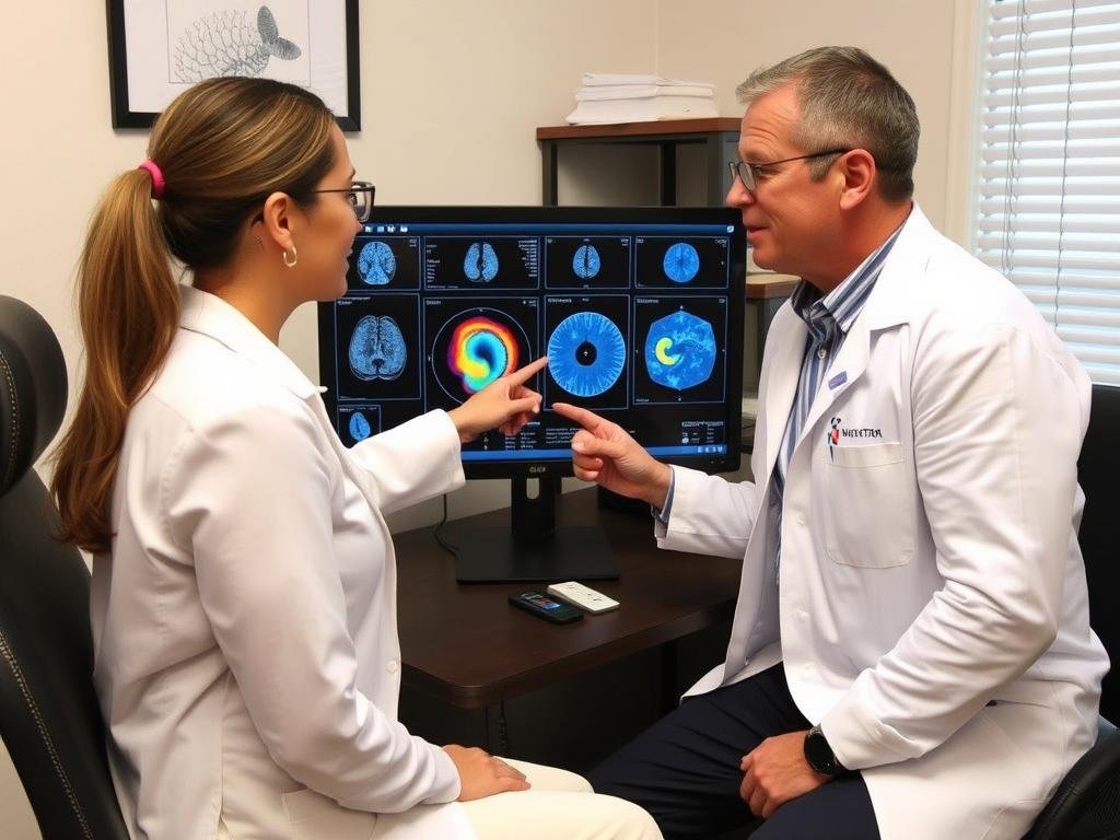 Healthcare practitioner using Hunter Metatron with client Healthcare practitioner using Hunter Metatron with client