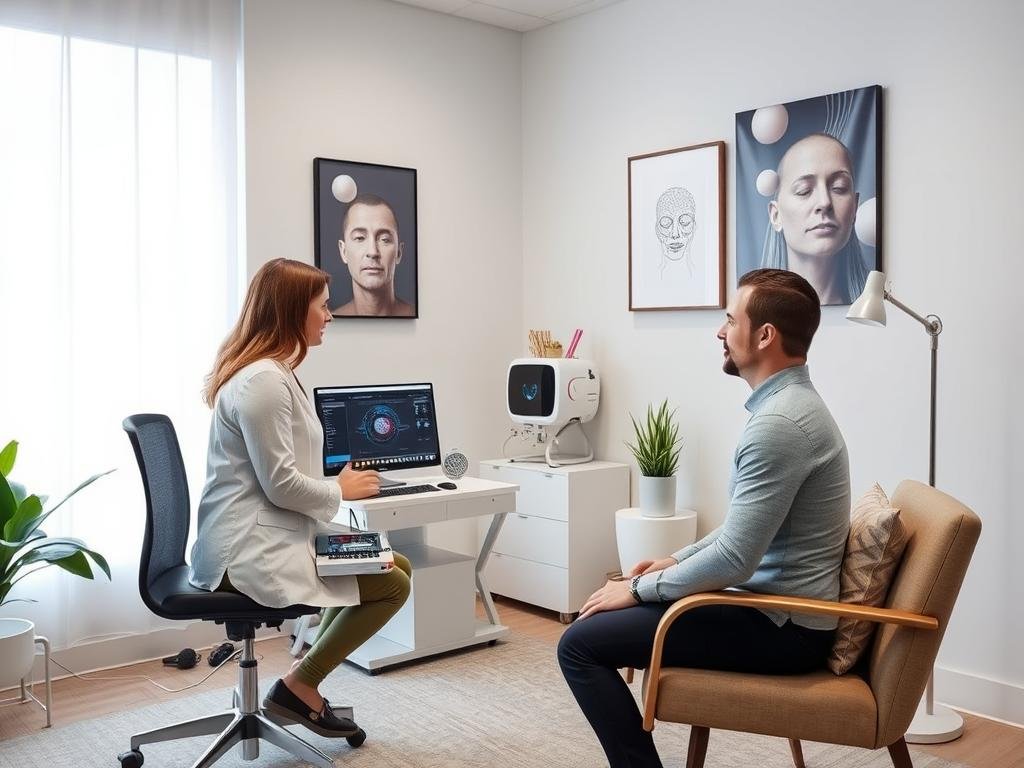 Hunter Metatron Bioresonance being used in a wellness clinic setting