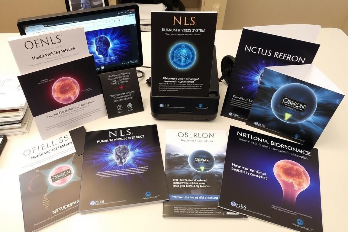 Marketingmaterialien für NLS Oberon mit wissenschaftlichen Behauptungen Marketingmaterialien für NLS Oberon mit wissenschaftlichen Behauptungen