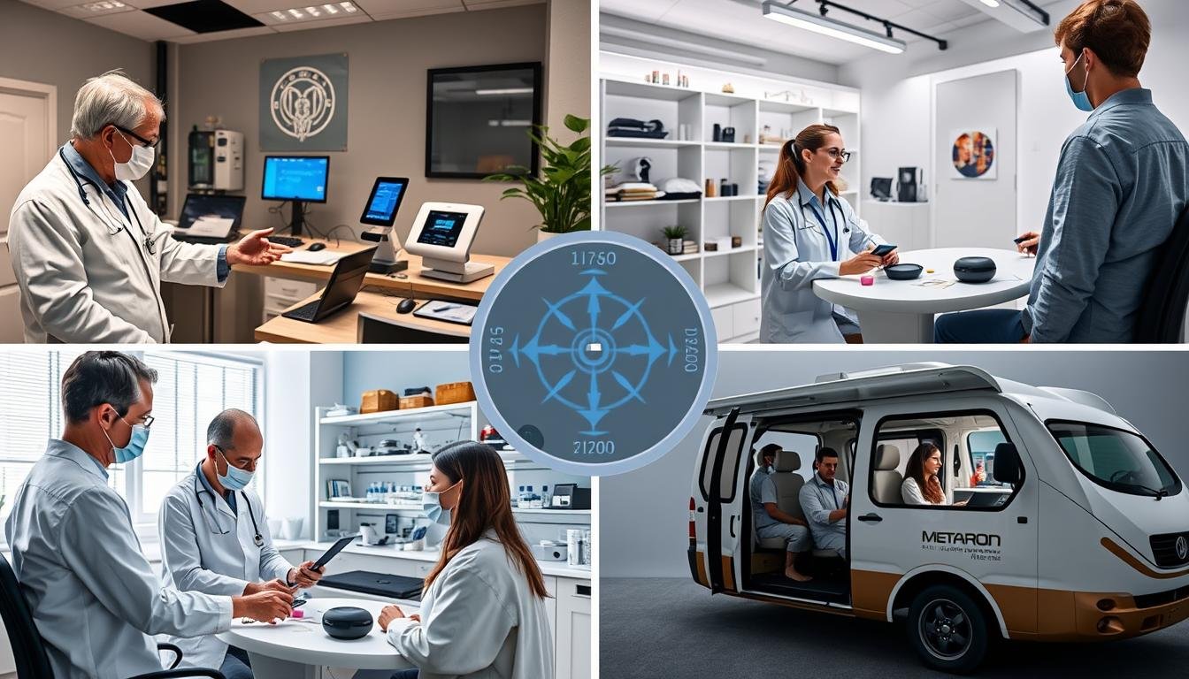 Multiple healthcare settings showing the Metatron Hunter 4025 in use