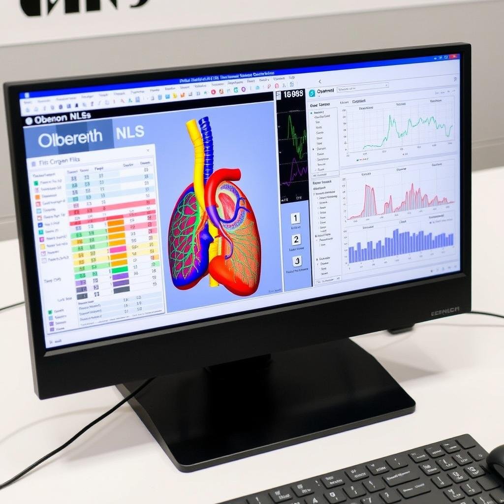 Oberon NLS Analysis software interface showing organ scan results
