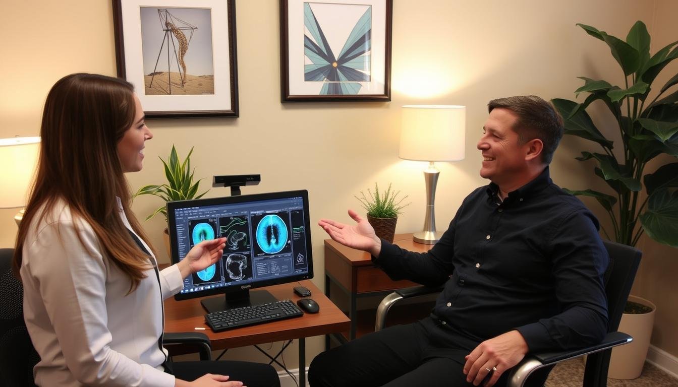 Professional Oberon NLS Biofeedback consultation session with certified practitioner