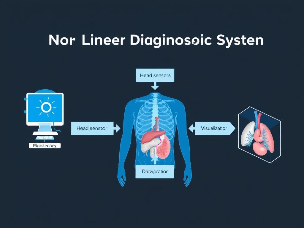 Detailed diagram showing how Non Linear Diagnostic System processes body signals