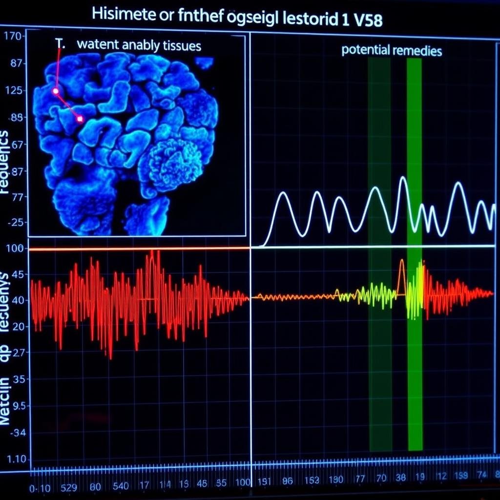 Frequency matching visualization showing resonance between body tissues and remedies