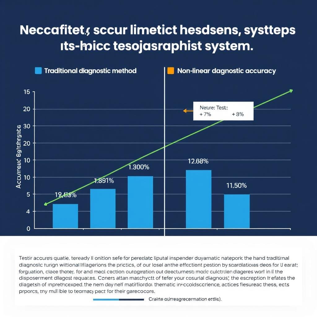Graph showing improved accuracy rates of Non Linear Diagnostic System compared to traditional methods