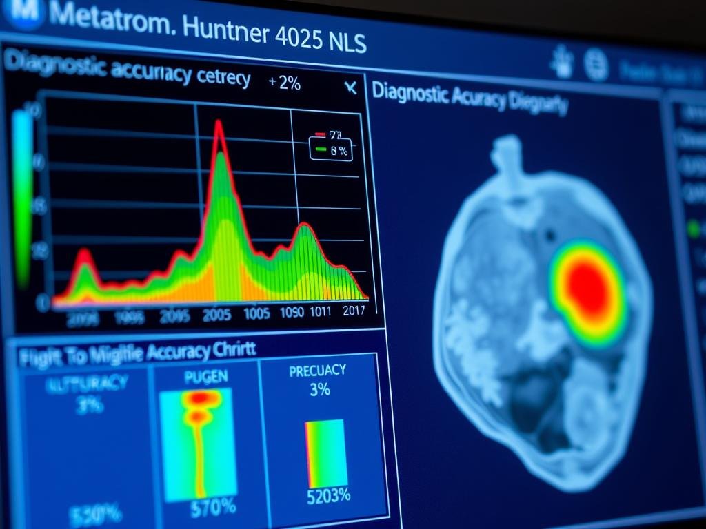 Metatron Hunter 4025 NLS software displaying diagnostic accuracy metrics