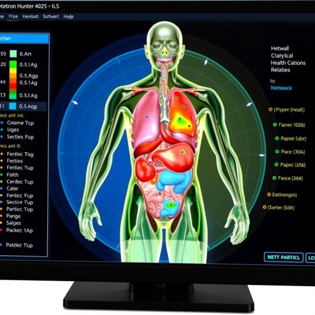 Metatron Hunter 4025 NLS software interface showing 3D organ visualization