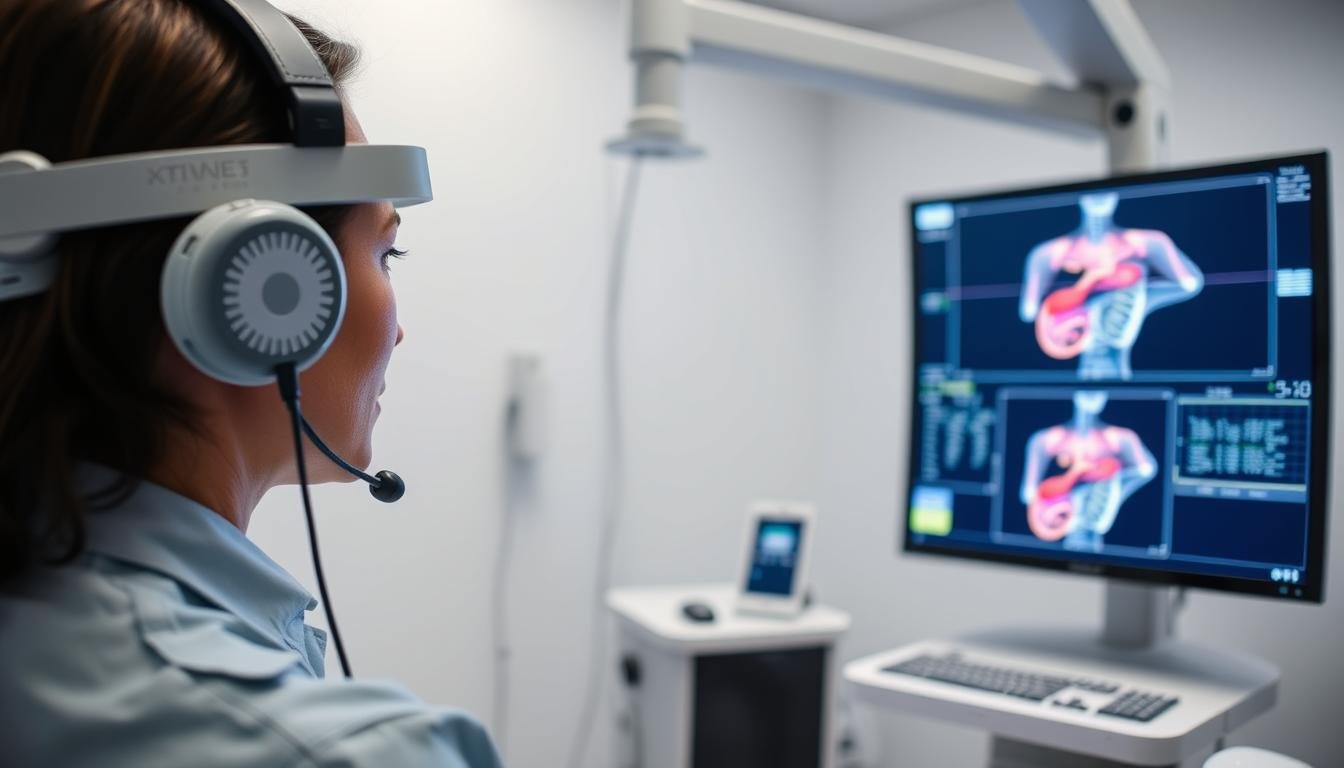 Non Linear Diagnostic System with headset sensors and 3D visualization display