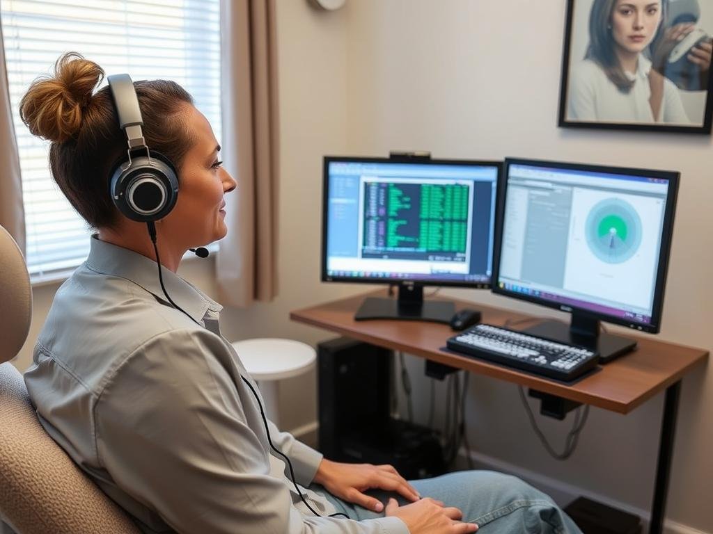 Patient receiving a Metatron Hunter 4025 NLS scan