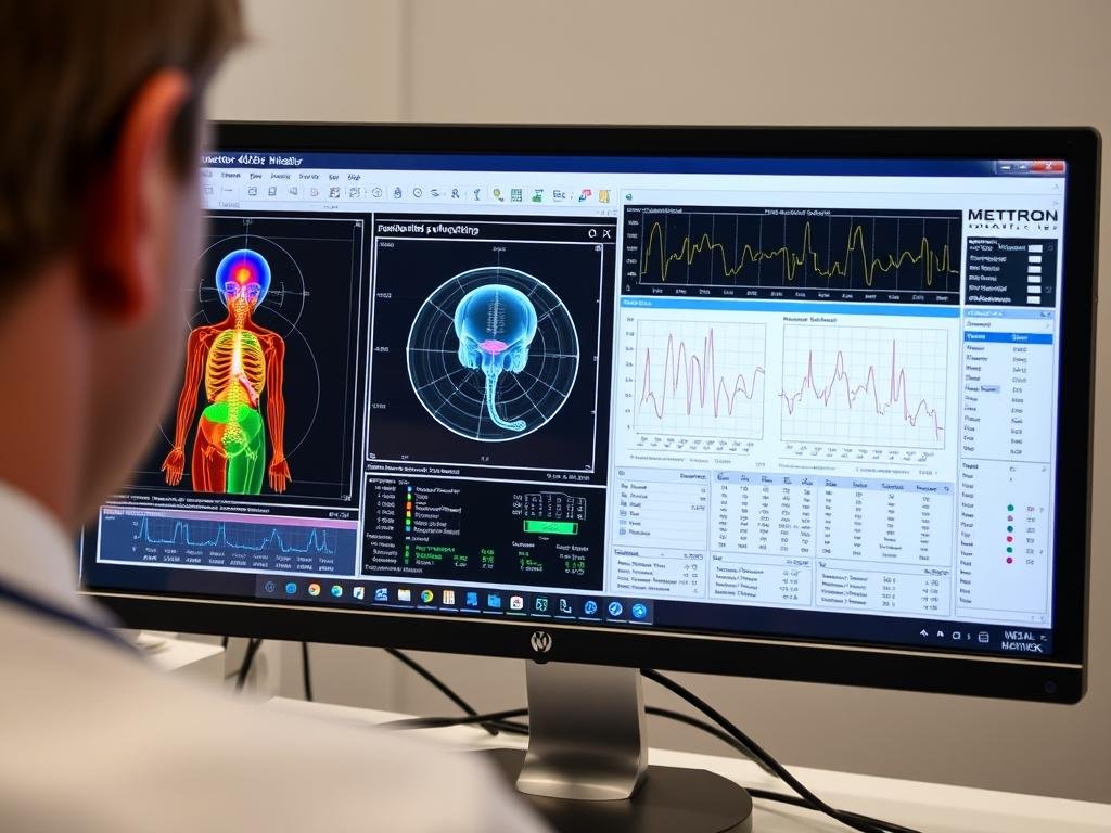 Software interface of the Metatron Hunter 4025 NLS showing advanced diagnostic capabilities