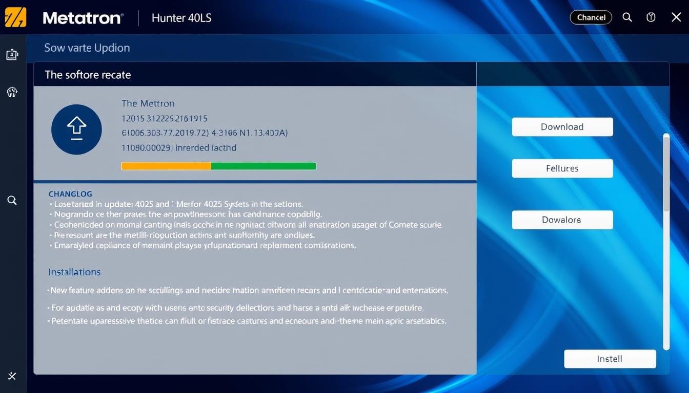 Software update interface for Metatron Hunter 4025 NLS system