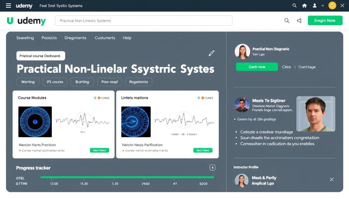 Udemy Non Linear Diagnostic System course dashboard