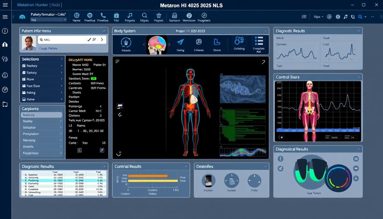 User interface of Metatron Hunter 4025 NLS software showing main dashboard