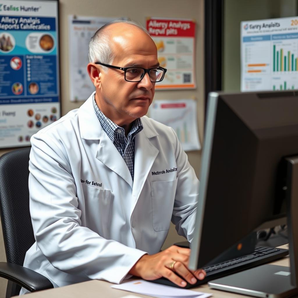 Allergy specialist reviewing Metatron Hunter 4025 NLS results