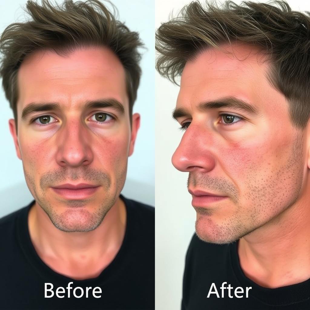 Before and after skin condition improvement following Metatron Hunter 4025 NLS testing