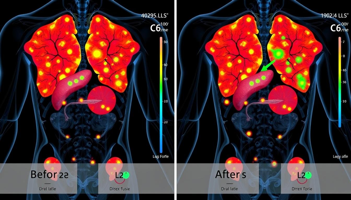 Before and after visualization of detoxification progress using Metatron Hunter 4025 NLS