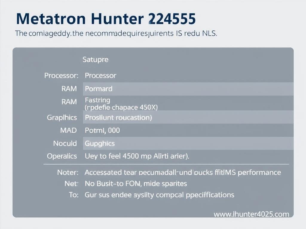 Computer system requirements for optimal Metatron Hunter 4025 NLS performance