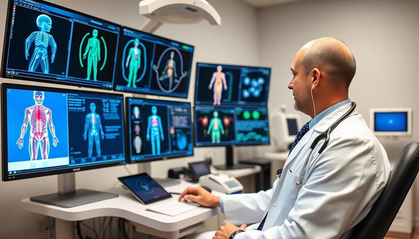 Functional medicine doctor reviewing Metatron Hunter 4025 NLS results