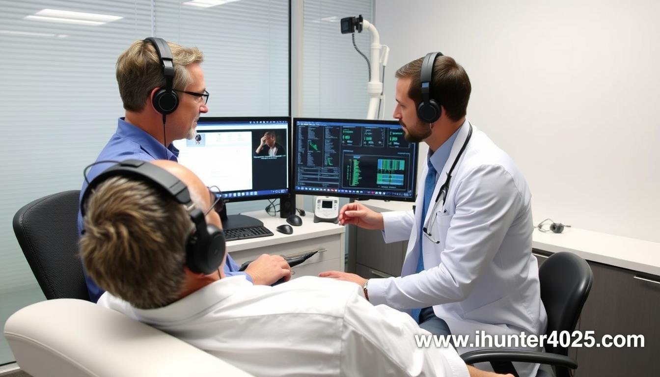 Healthcare professional using Metatron Hunter 4025 NLS with a patient