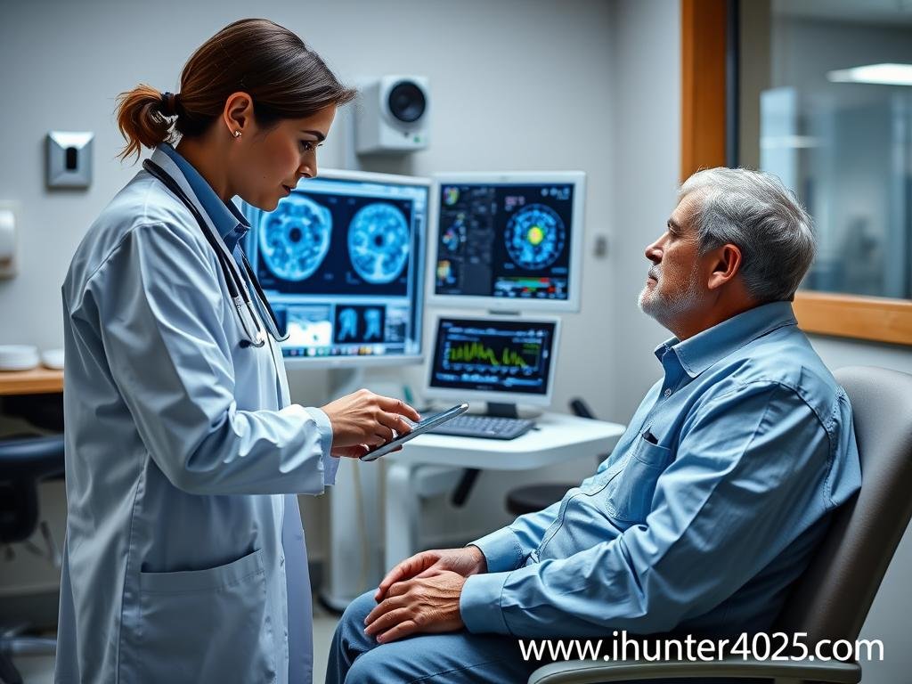 Healthcare professional using Metatron Hunter 4025 NLS with patient
