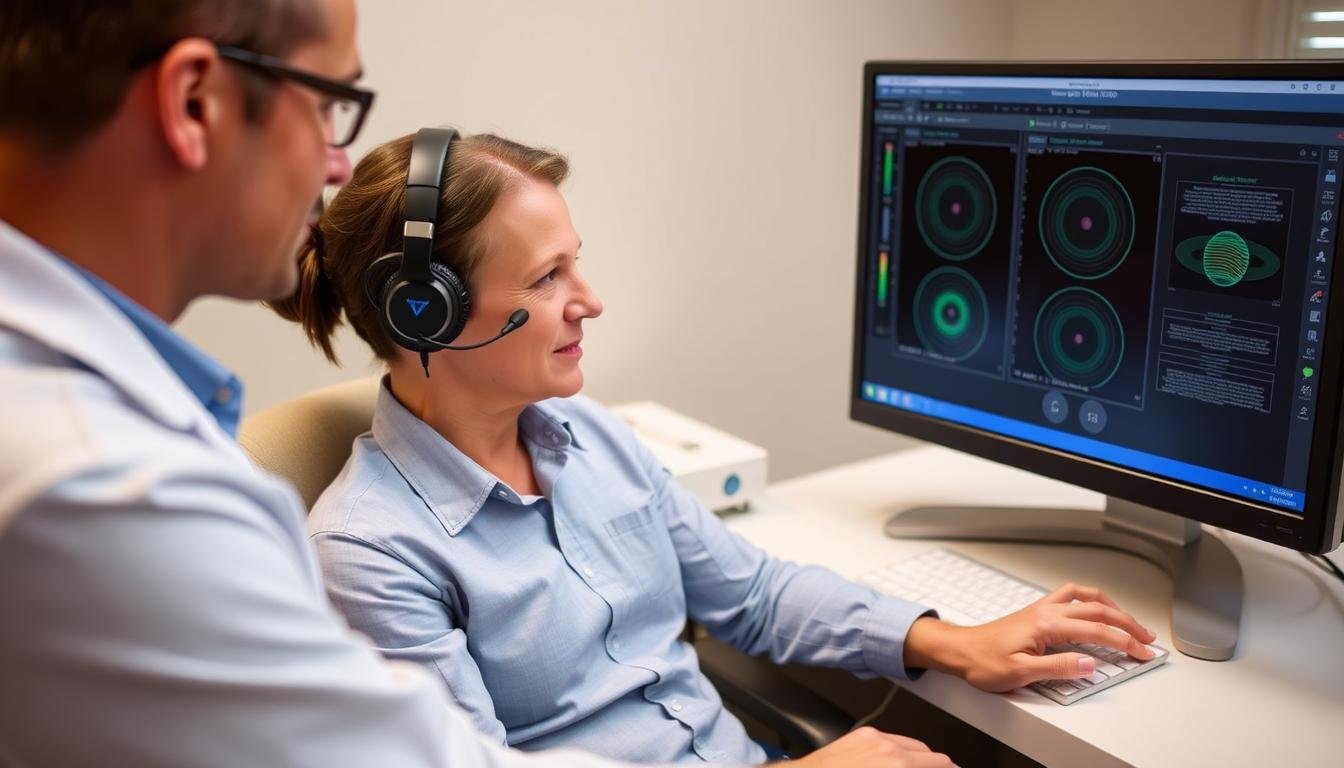 Healthcare professional using Metatron Hunter 4025 NLS with patient