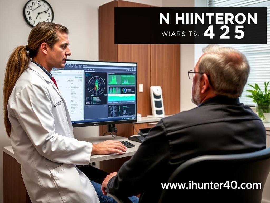 Healthcare professional using the Metatron Hunter 4025 NLS with a patient