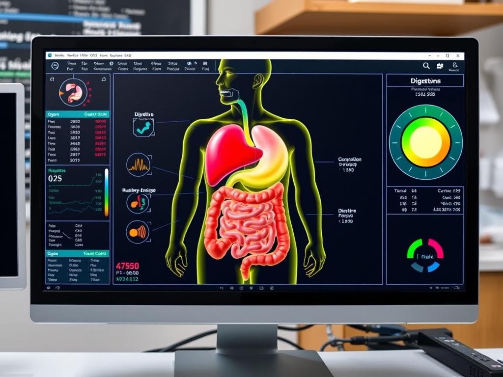 Metatron Hunter 4025 NLS software interface showing digestive system analysis