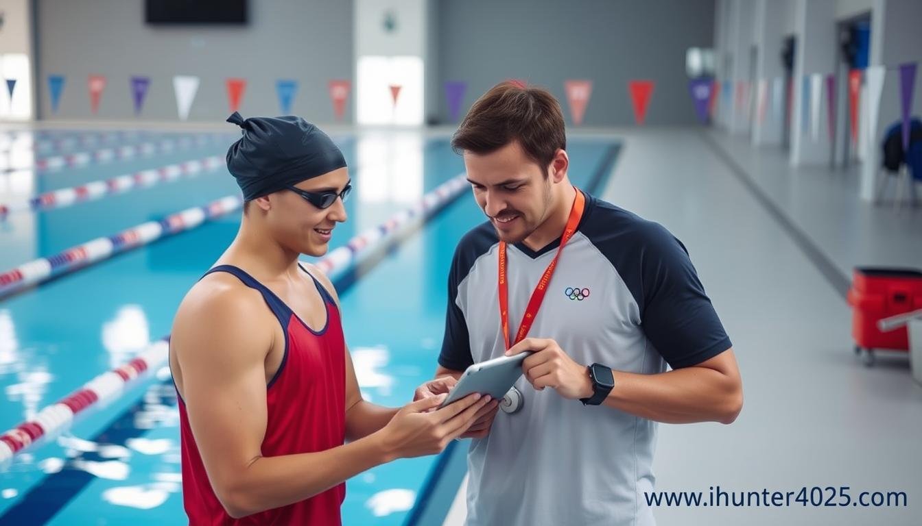 Olympic swimmer reviewing Metatron Hunter 4025 NLS results