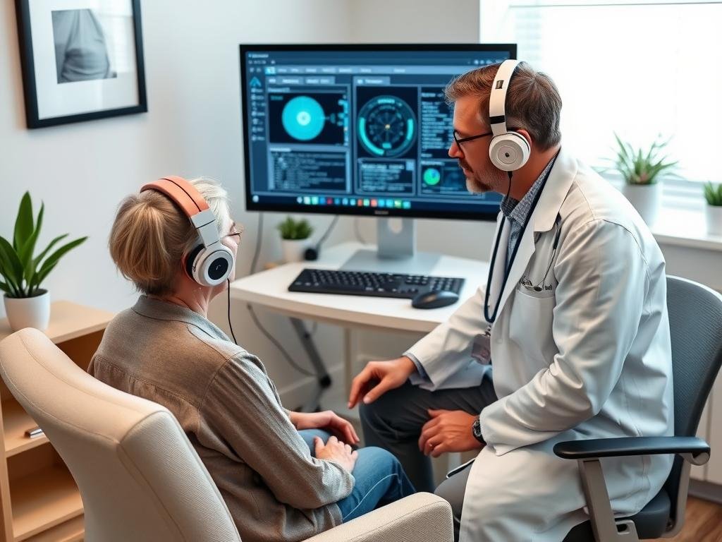 Practitioner using Metatron Hunter 4025 NLS with a patient