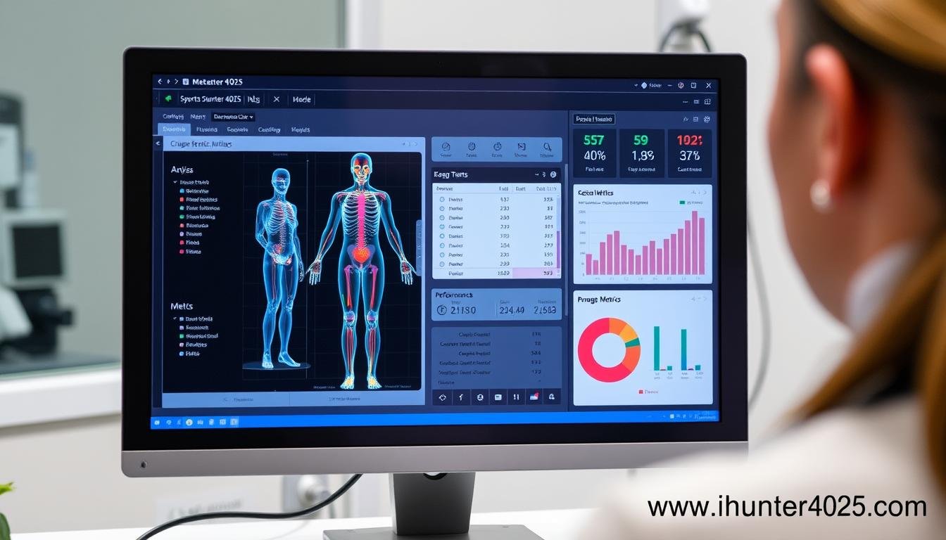 Software interface of Metatron Hunter 4025 NLS showing sports analysis