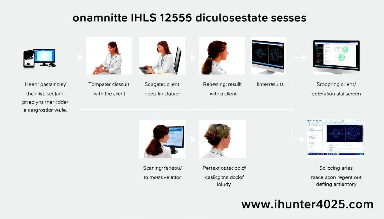 Step-by-step visual representation of a Metatron Hunter 4025 NLS diagnostic session