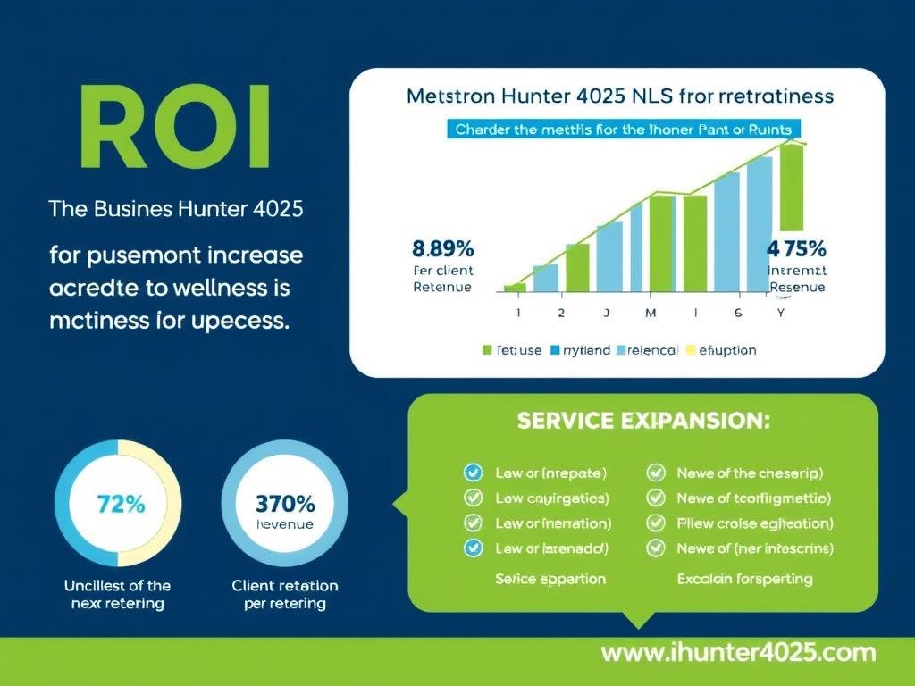 Chart showing ROI metrics for Metatron Hunter 4025 NLS implementation in wellness businesses