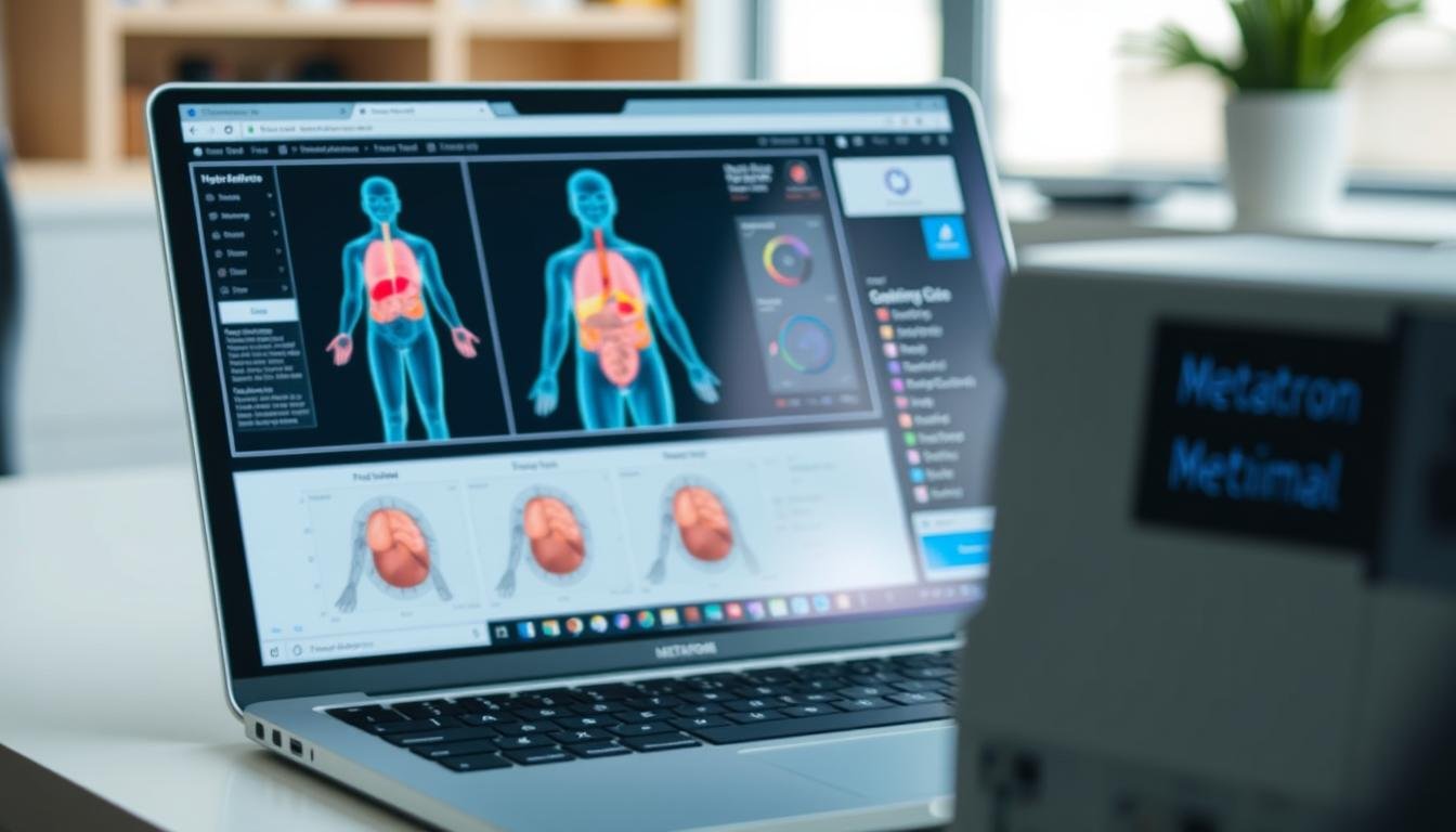 Laptop running Metatron-4025 M Sakura software