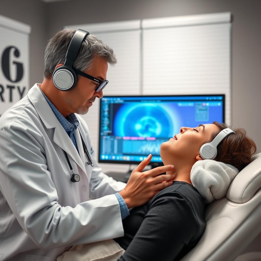 Metatron Hunter 4025 NLS meta-therapy treatment session in progress