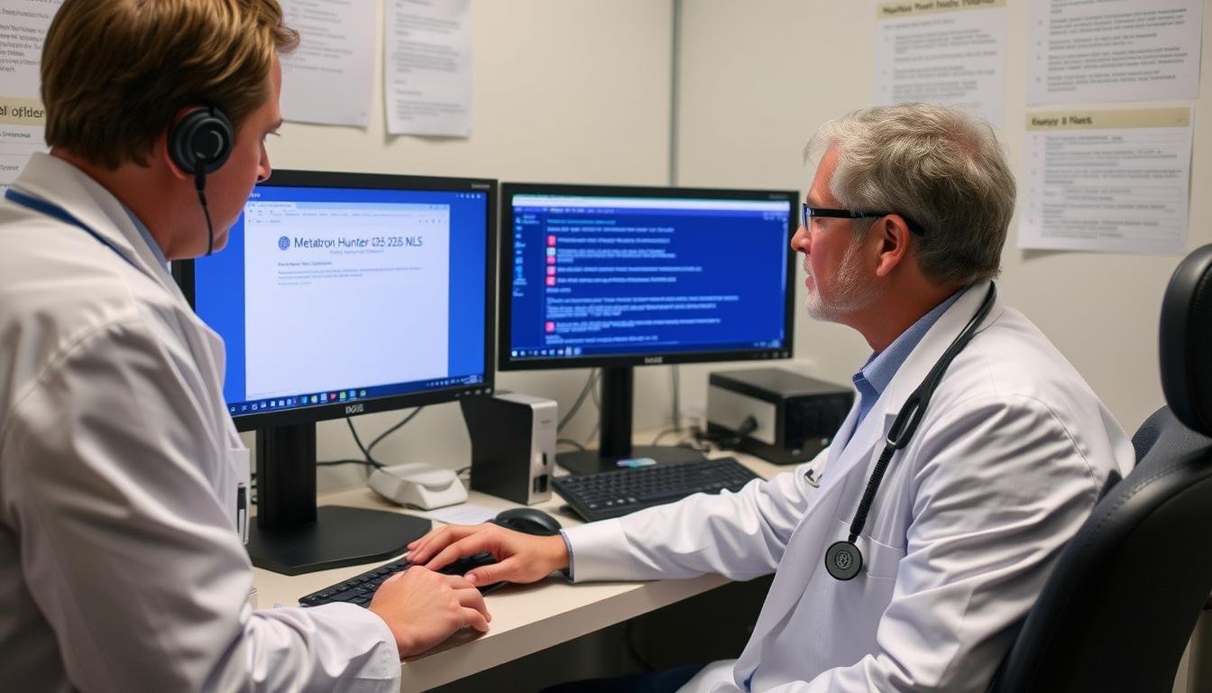 Practitioner troubleshooting Metatron Hunter 4025 NLS software issues