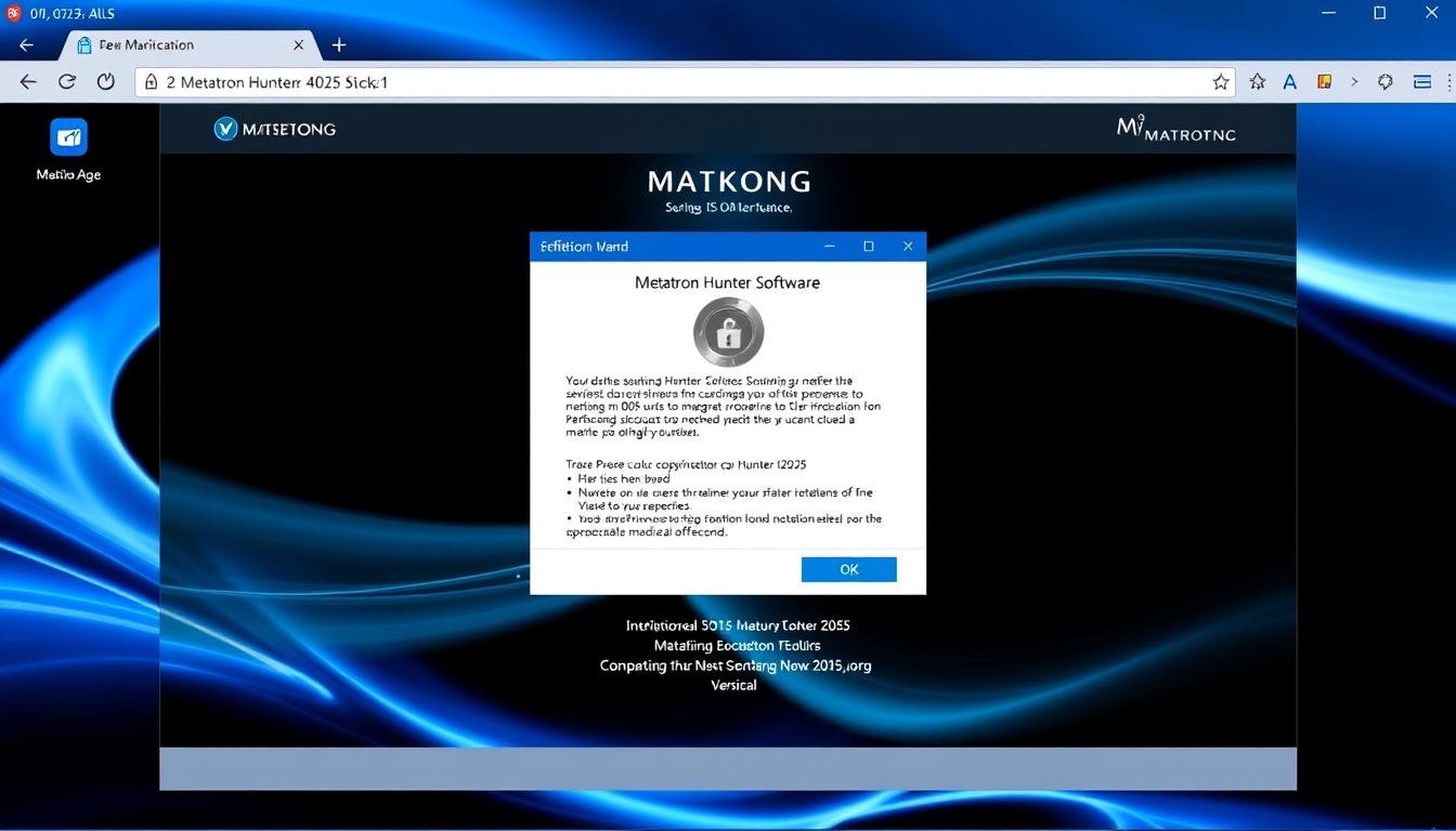 Software interface of authentic Metatron Hunter 4025 NLS showing verification features