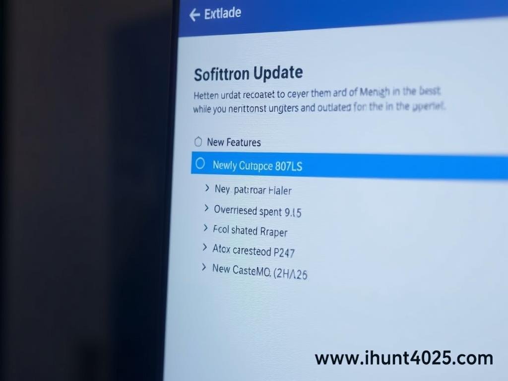 Software update screen for Metatron Hunter 4025 NLS