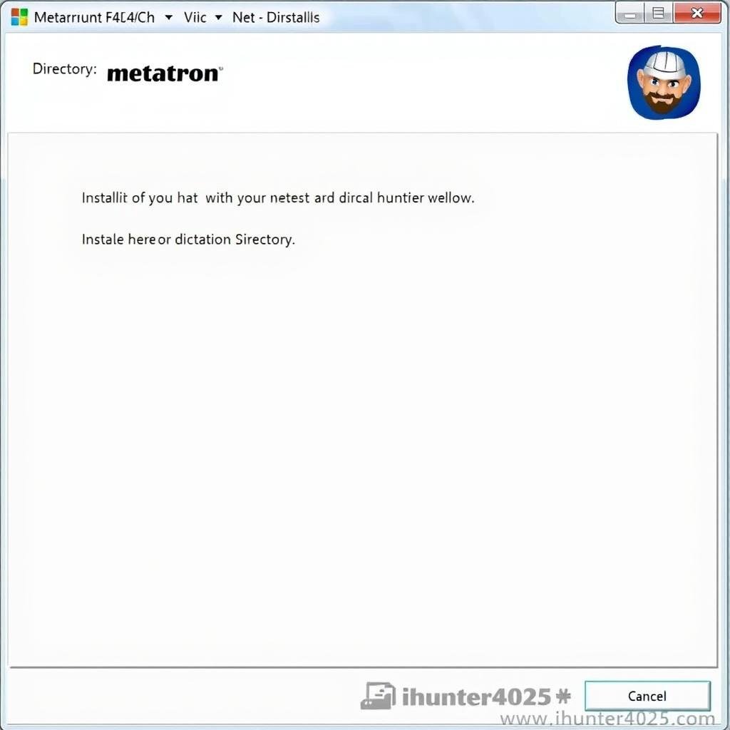 Step 3: Selecting installation location for Metatron Hunter 4025 NLS