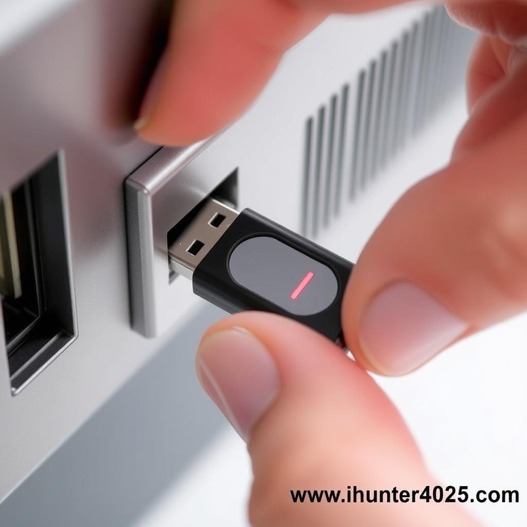 Step 6: Inserting USB dongle for Metatron Hunter 4025 NLS