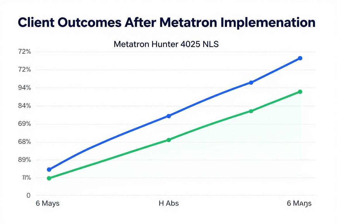 Graph showing increased client satisfaction and retention rates after implementing Metatron Hunter 4025 NLS