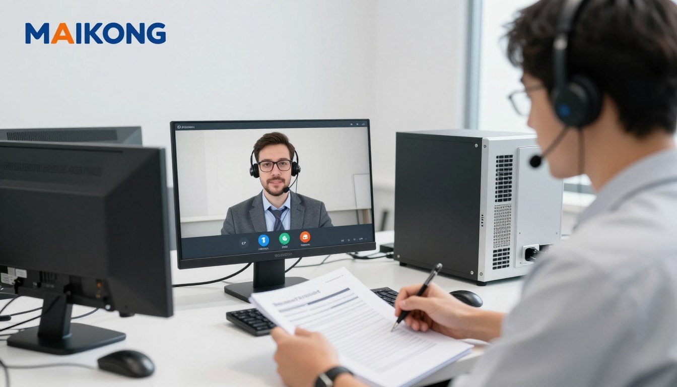 MAIKONG technical support team assisting a client with Metatron Hunter 4025 NLS