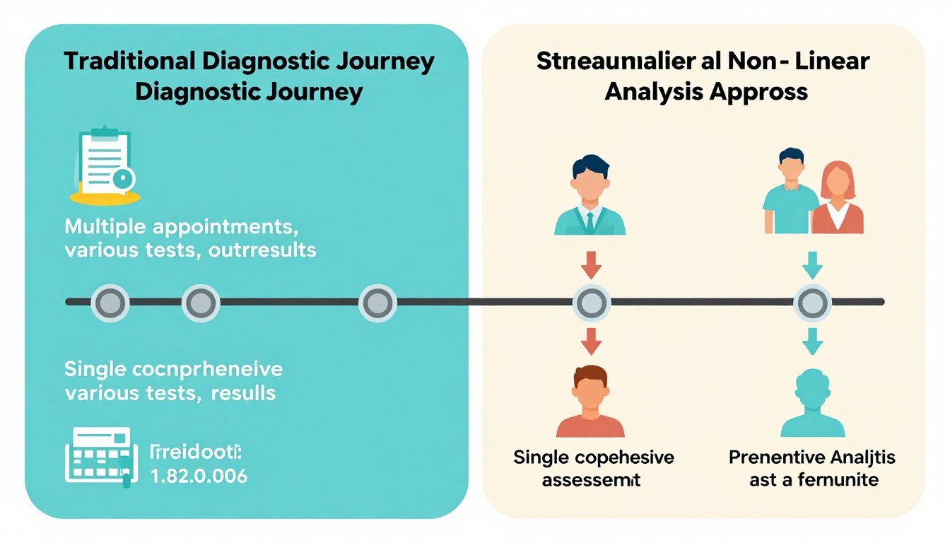 Comparison of traditional diagnostic journey versus Non-Linear Analysis approach