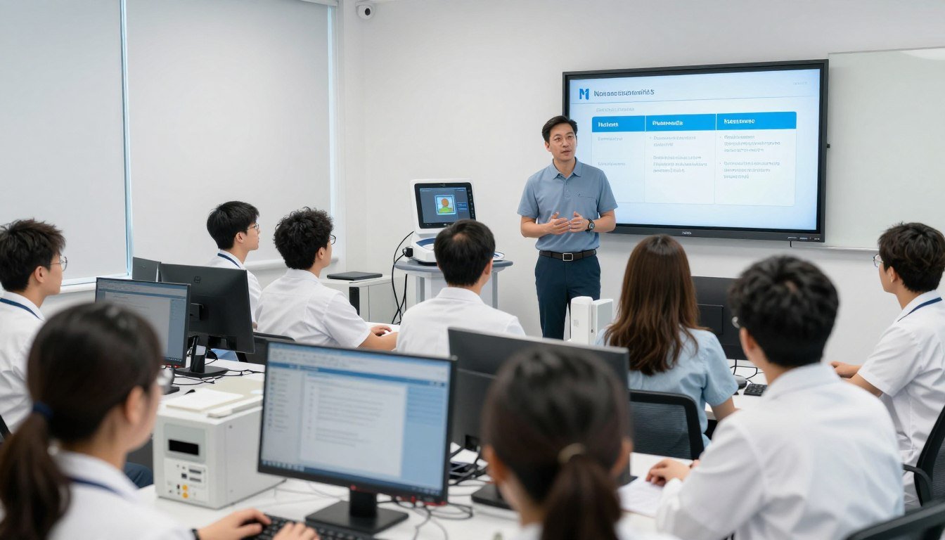 MAIKONG training session for healthcare practitioners learning to use Non-Linear Diagnostic Systems