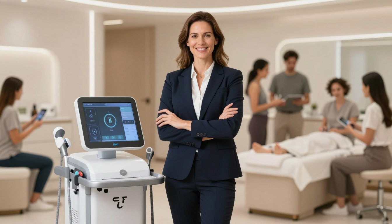 Successful wellness business owner with Metatron Hunter 4025 NLS Successful wellness business owner with Metatron Hunter 4025 NLS