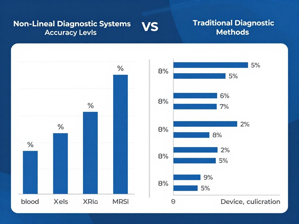 Comparison chart showing accuracy levels of Non-Linear Diagnostic Systems versus traditional diagnostic methods